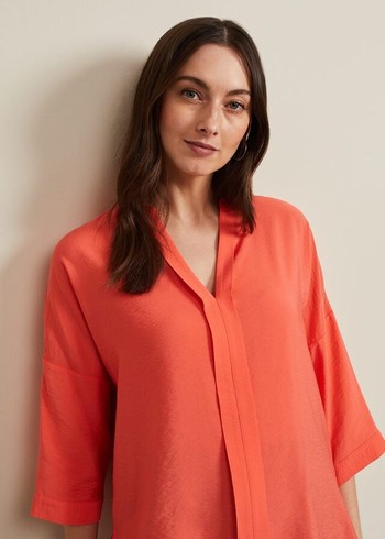 Phase Eight Cynthia Longline Shirts Coral Canada | GFAXUS-236